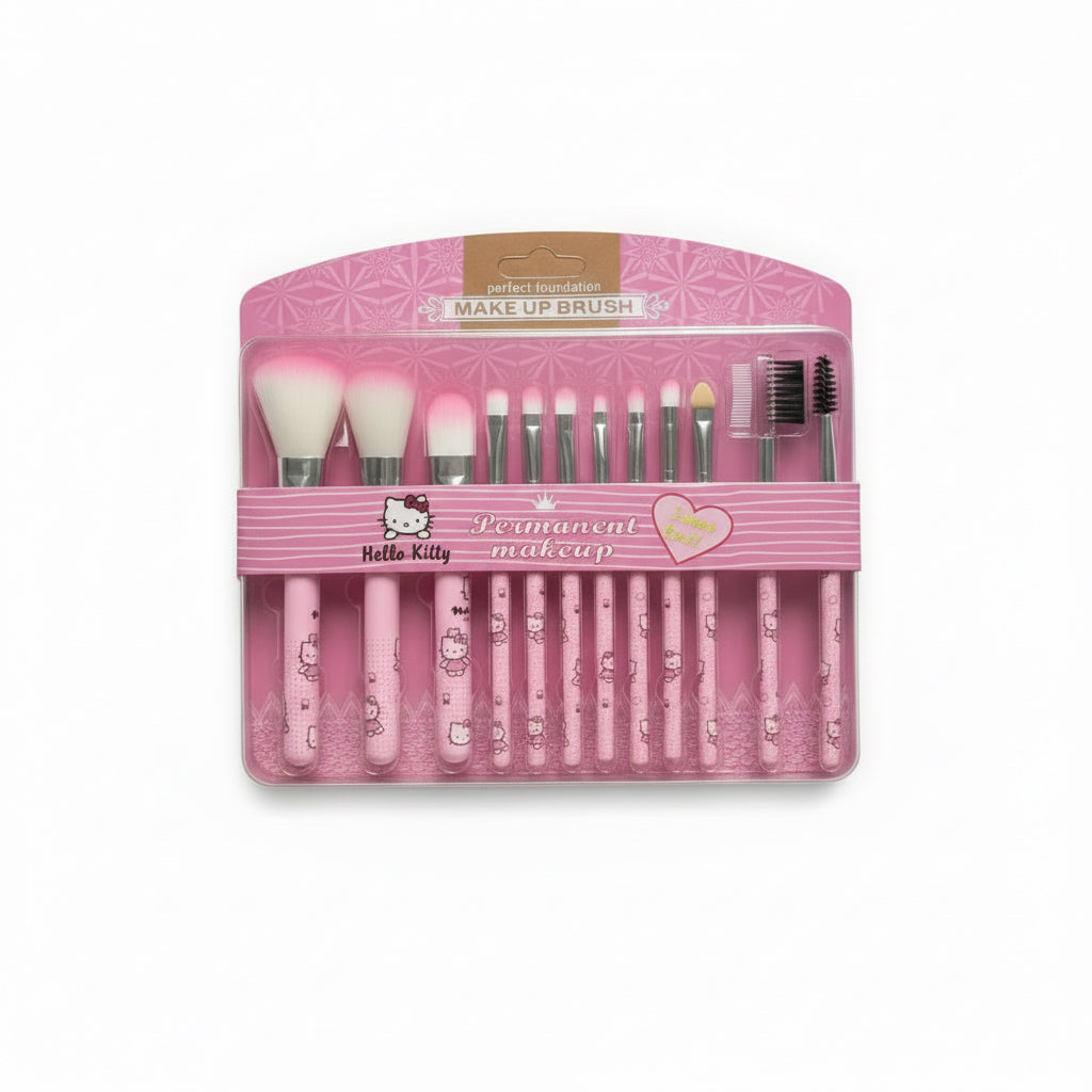 Conjunto de 12 pincéis de maquiagem