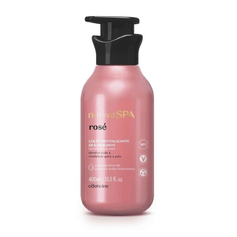 LOÇÃO REVITALIZANTE CORPORAL NATIVA SPA ROSÉ, 400ML